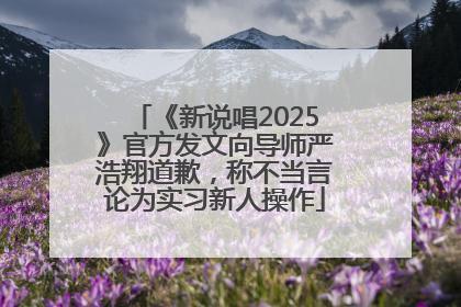 《新说唱2025》官方发文向导师严浩翔道歉，称不当言论为实习新人操作