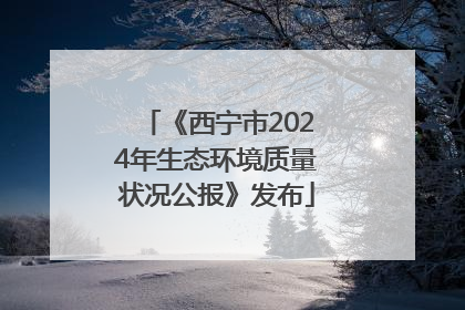 《西宁市2024年生态环境质量状况公报》发布