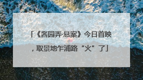 《酱园弄·悬案》今日首映，取景地乍浦路“火”了