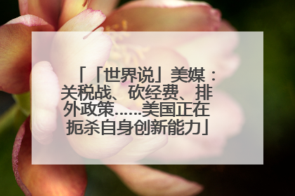 「世界说」美媒：关税战、砍经费、排外政策……美国正在扼杀自身创新能力