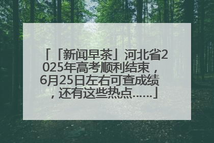 「新闻早茶」河北省2025年高考顺利结束，6月25日左右可查成绩，还有这些热点……