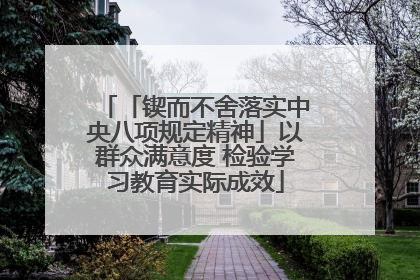 「锲而不舍落实中央八项规定精神」以群众满意度 检验学习教育实际成效