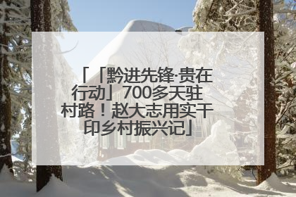 「黔进先锋·贵在行动」700多天驻村路！赵大志用实干印乡村振兴记