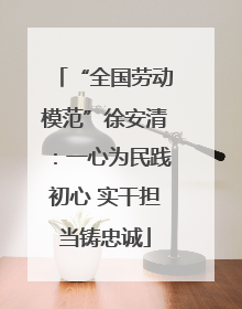 “全国劳动模范”徐安清：一心为民践初心 实干担当铸忠诚