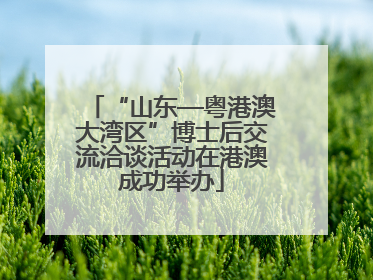 “山东—粤港澳大湾区”博士后交流洽谈活动在港澳成功举办
