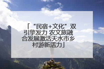 “民宿+文化”双引擎发力 农文旅融合发展激活天水市乡村游新活力