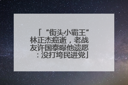 “街头小霸王”林正杰癌逝，老战友许国泰曝他遗愿：没打垮民进党
