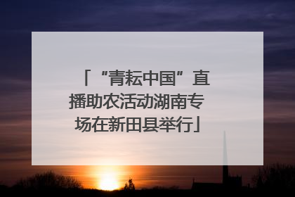 “青耘中国”直播助农活动湖南专场在新田县举行