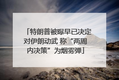 特朗普被曝早已决定对伊朗动武 称“两周内决策”为烟雾弹