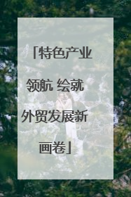 特色产业领航 绘就外贸发展新画卷
