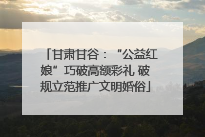 甘肃甘谷：“公益红娘”巧破高额彩礼 破规立范推广文明婚俗