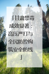 甘肃禁毒成效显著：高压严打与全民防控构筑安全防线