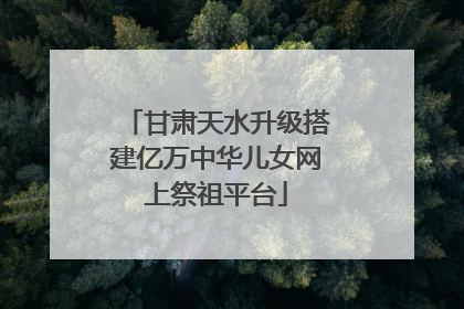 甘肃天水升级搭建亿万中华儿女网上祭祖平台