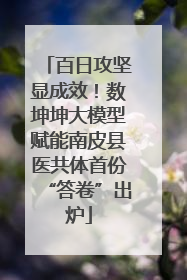 百日攻坚显成效！数坤坤大模型赋能南皮县医共体首份“答卷”出炉