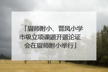 眉师附小、晋凤小学市级立项课题开题论证会在眉师附小举行