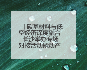 碳基材料与低空经济深度融合 长沙举办专场对接活动撬动产业新机遇