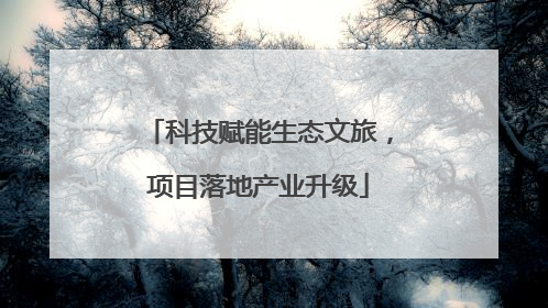 科技赋能生态文旅，项目落地产业升级