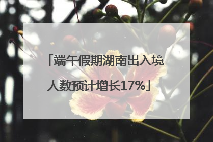 端午假期湖南出入境人数预计增长17%