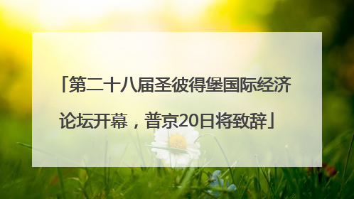 第二十八届圣彼得堡国际经济论坛开幕，普京20日将致辞