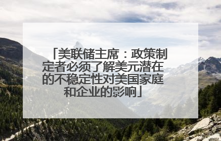 美联储主席：政策制定者必须了解美元潜在的不稳定性对美国家庭和企业的影响