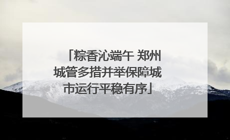 粽香沁端午 郑州城管多措并举保障城市运行平稳有序