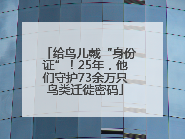 给鸟儿戴“身份证”！25年，他们守护73余万只鸟类迁徙密码