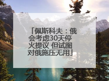 佩斯科夫：俄会考虑30天停火提议 但试图对俄施压无用