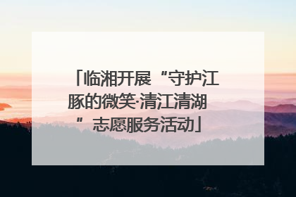 临湘开展“守护江豚的微笑·清江清湖”志愿服务活动