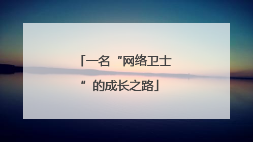 一名“网络卫士”的成长之路