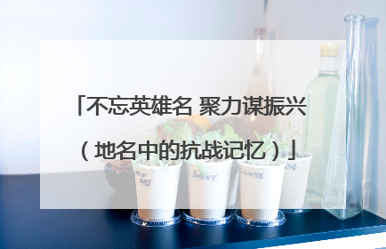 不忘英雄名 聚力谋振兴（地名中的抗战记忆）