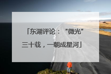 东湖评论：“微光”三十载，一朝成星河