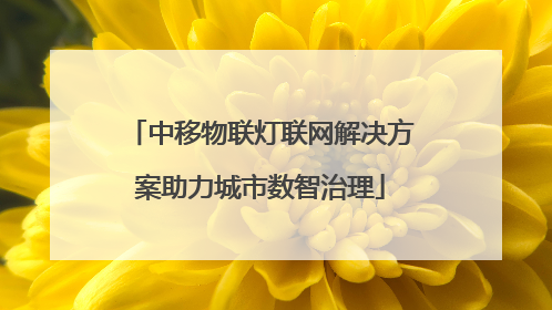 中移物联灯联网解决方案助力城市数智治理