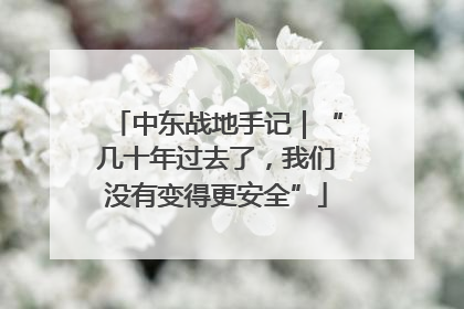 中东战地手记｜“几十年过去了，我们没有变得更安全”