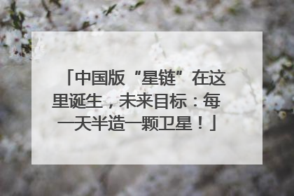 中国版“星链”在这里诞生，未来目标：每一天半造一颗卫星！