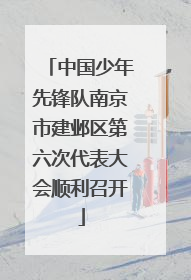 中国少年先锋队南京市建邺区第六次代表大会顺利召开