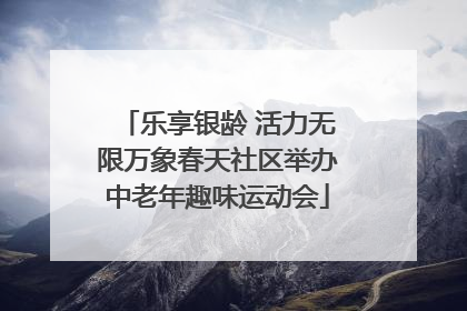 乐享银龄 活力无限万象春天社区举办中老年趣味运动会