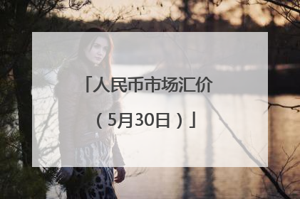 人民币市场汇价（5月30日）