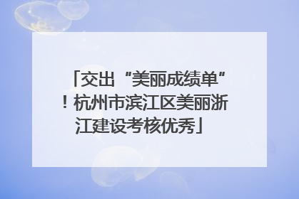 交出“美丽成绩单”！杭州市滨江区美丽浙江建设考核优秀