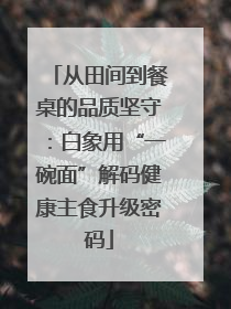 从田间到餐桌的品质坚守：白象用“一碗面”解码健康主食升级密码