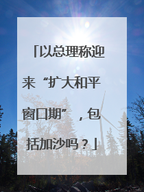 以总理称迎来“扩大和平窗口期”，包括加沙吗？