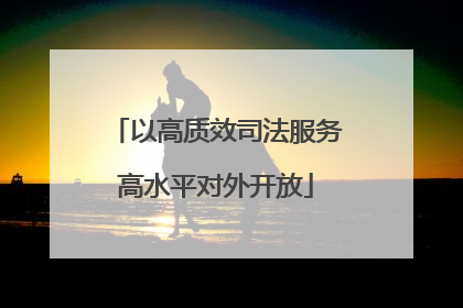 以高质效司法服务高水平对外开放
