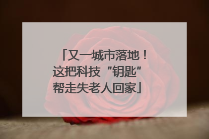 又一城市落地！这把科技“钥匙”帮走失老人回家