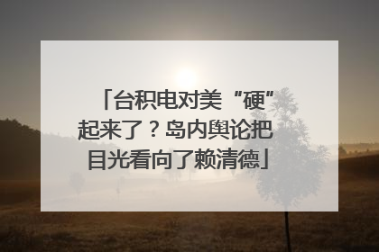 台积电对美“硬”起来了？岛内舆论把目光看向了赖清德