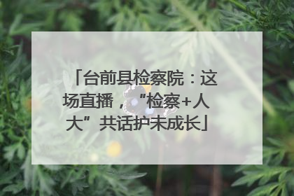 台前县检察院：这场直播，“检察+人大”共话护未成长
