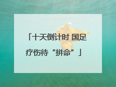 十天倒计时 国足疗伤待“拼命”