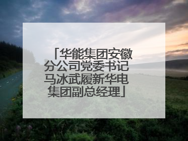 华能集团安徽分公司党委书记马冰武履新华电集团副总经理