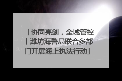 协同亮剑，全域管控丨潍坊海警局联合多部门开展海上执法行动
