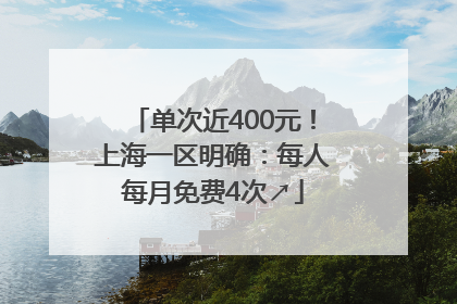 单次近400元！上海一区明确：每人每月免费4次↗