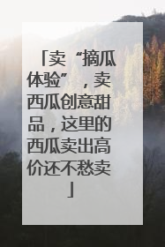 卖“摘瓜体验”，卖西瓜创意甜品，这里的西瓜卖出高价还不愁卖