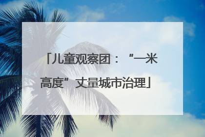 儿童观察团：“一米高度”丈量城市治理